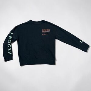 Nike Sportswear Swoosh Crewneck Sweatshirt Black Green Pink Kids Size Medium